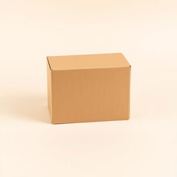 A plain cardboard box on a clean, neutral background