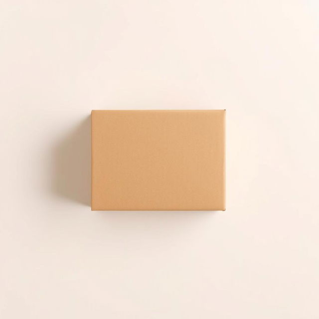 A plain cardboard box on a clean, neutral background