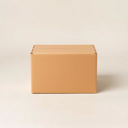 A plain cardboard box on a clean, neutral background