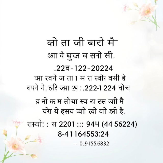 A solemn memorial announcement in Hindi