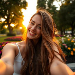 A romantic scene featuring a girlfriend with long flowing hair sitting next to the viewer