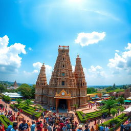 A beautiful panoramic view of the Jagannath Mandir in Puri, India