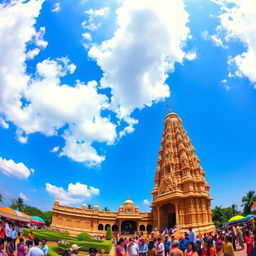 A beautiful panoramic view of the Jagannath Mandir in Puri, India