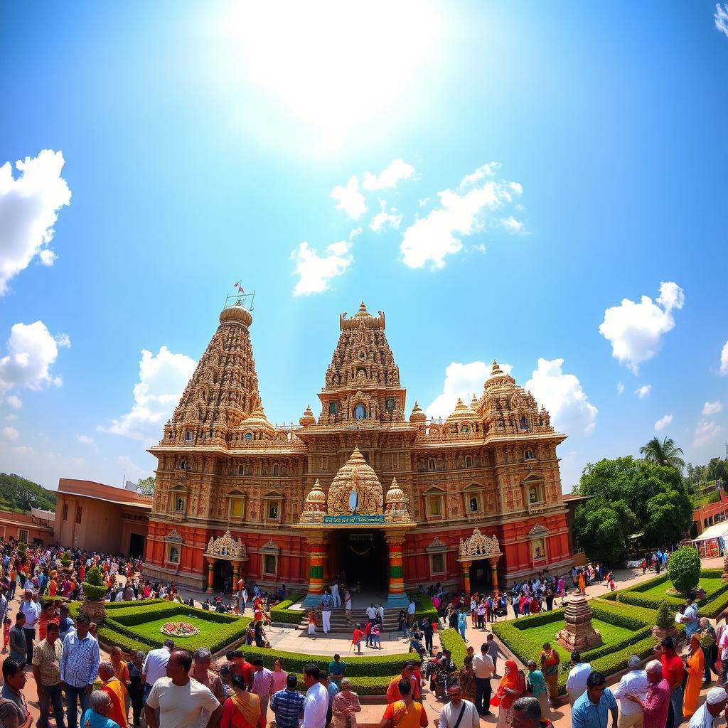 A beautiful panoramic view of the Jagannath Mandir in Puri, India