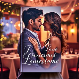 A romantic book cover featuring two lovers gazing into each other's eyes, embodying a sense of deep connection and passion