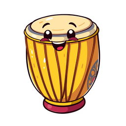 A cartoonish representation of a karuwa, an Indian traditional hand drum