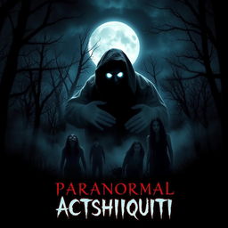 A chilling movie poster for a horror film titled 'Paranormal Actshiiiquiti'