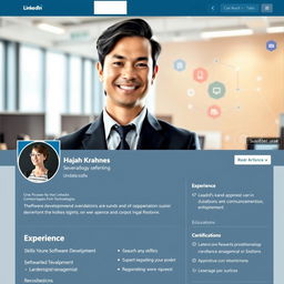 A professional LinkedIn profile showcasing an accomplished individual in the field of technology