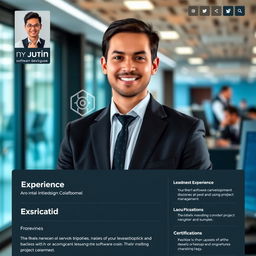 A professional LinkedIn profile showcasing an accomplished individual in the field of technology