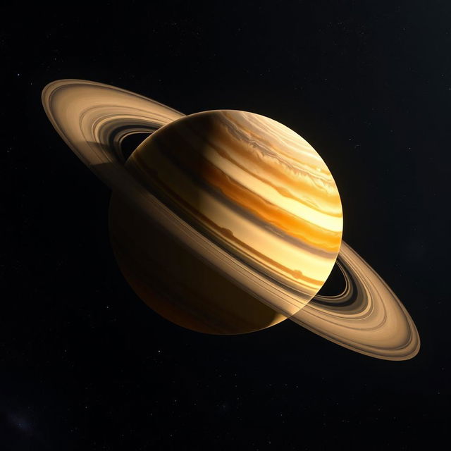 A stunningly beautiful depiction of Saturn, showcasing its iconic rings with vibrant colors