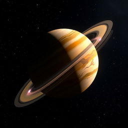 A stunningly beautiful depiction of Saturn, showcasing its iconic rings with vibrant colors