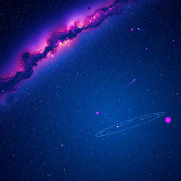 A stunning digital artwork featuring a starry night sky, filled with vibrant constellations and a colorful galaxy with swirling nebulae