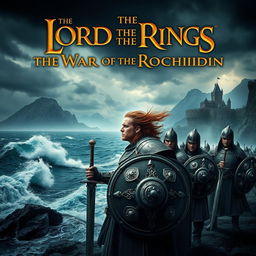 A dramatic movie poster for 'The Lord of the Rings: The War of the Rochidin'