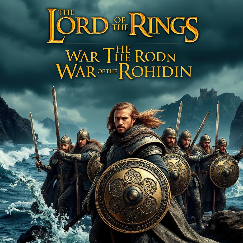 A dramatic movie poster for 'The Lord of the Rings: The War of the Rochidin'
