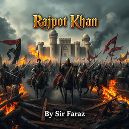 A stunning full-sized cover design depicting an epic medieval battlefield scene