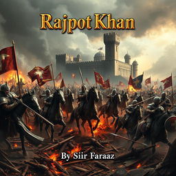 A stunning full-sized cover design depicting an epic medieval battlefield scene