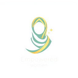 A simple and elegant logo design representing a space for Muslim women