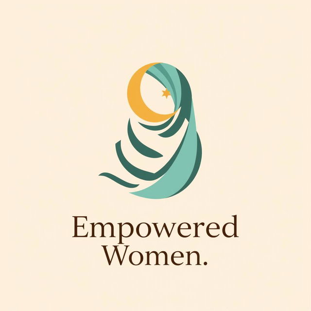 A simple and elegant logo design representing a space for Muslim women