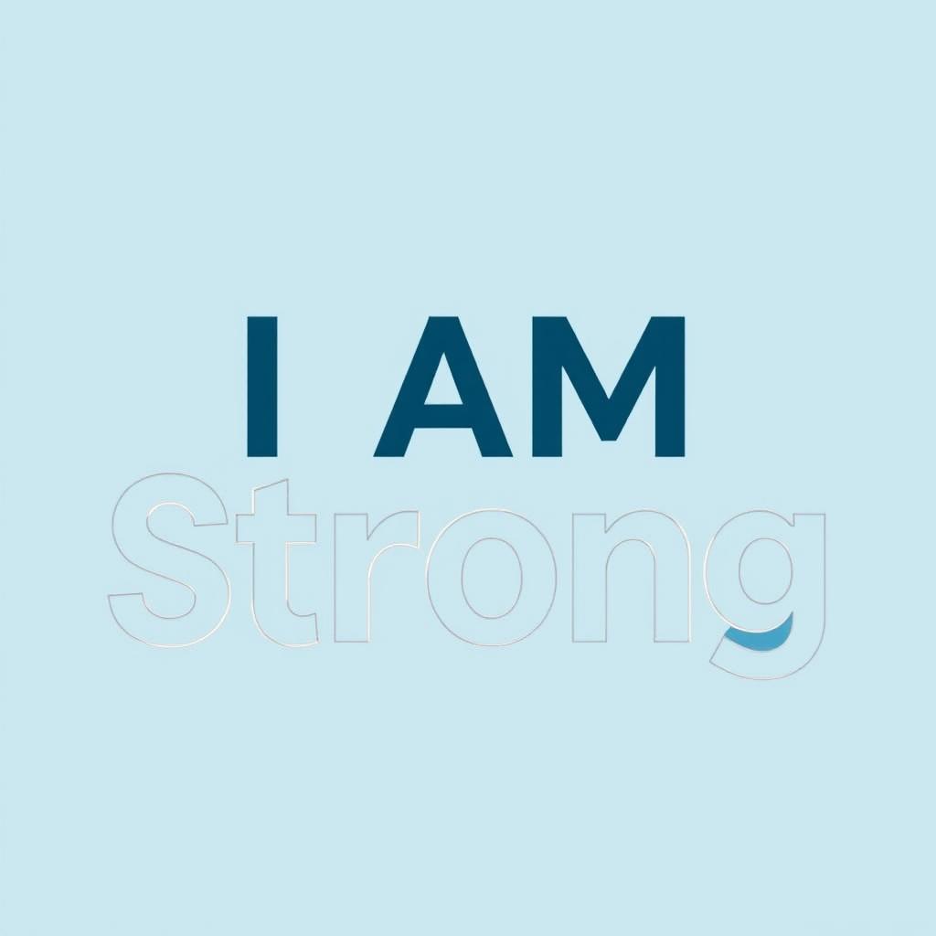 An image featuring the phrase "I AM Strong" displayed prominently in a modern, bold font