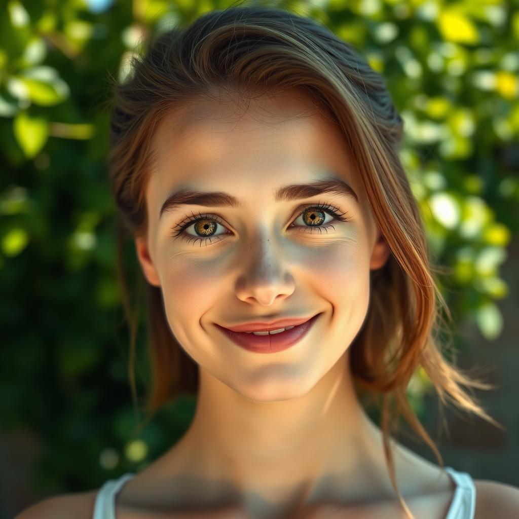 A striking portrait of a person with natural-looking eyes that appear vibrant and healthy, showcasing a soft smile