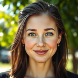 A striking portrait of a person with natural-looking eyes that appear vibrant and healthy, showcasing a soft smile