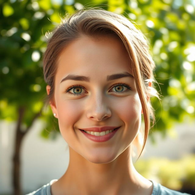 A striking portrait of a person with natural-looking eyes that appear vibrant and healthy, showcasing a soft smile