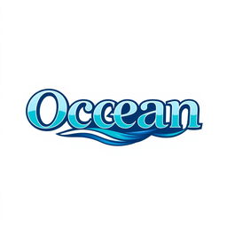 A modern and creative logo design featuring the name 'Ocean' prominently displayed in an elegant and bold typeface