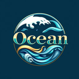 A luxurious and attractive logo featuring the name 'Ocean' prominently displayed in a stylish font