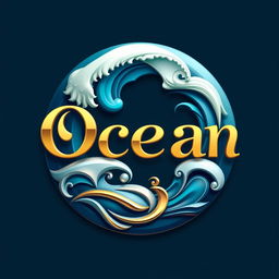 A luxurious and attractive logo featuring the name 'Ocean' prominently displayed in a stylish font