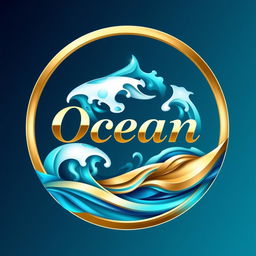 A luxurious and attractive logo featuring the name 'Ocean' prominently displayed in a stylish font