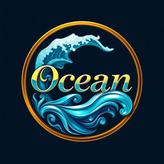 A luxurious and attractive logo featuring the name 'Ocean' prominently displayed in a stylish font