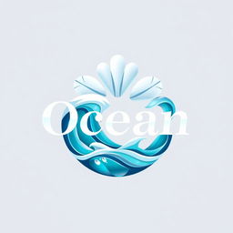 A luxurious and creative logo featuring the name "Ocean" prominently displayed
