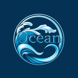 A luxurious and creative logo featuring the name "Ocean" prominently displayed