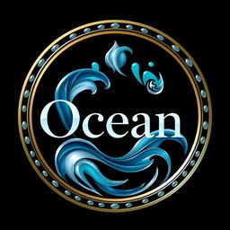 A luxurious and creative logo featuring the name "Ocean" prominently displayed