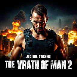 An action-packed cinematic poster for 'The Wrath of Man 2' featuring Jason Statham as a hardened, intense character with a fierce expression