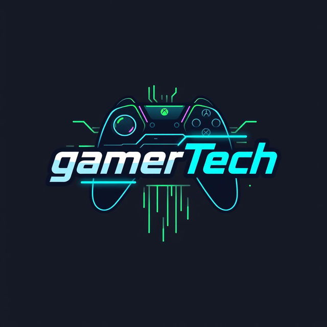 A logo design for a modern gaming and tech YouTube channel named 'gamerTech'