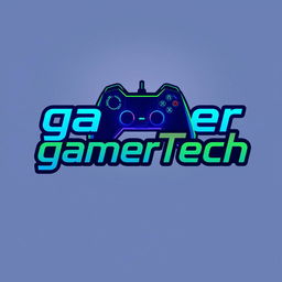 A logo design for a modern gaming and tech YouTube channel named 'gamerTech'