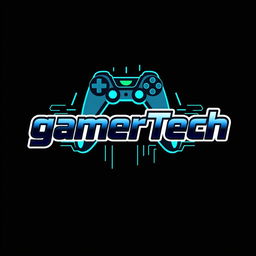 A logo design for a modern gaming and tech YouTube channel named 'gamerTech'