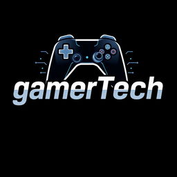A modern logo design for a gaming and tech YouTube channel named 'gamerTech'