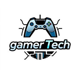 A modern logo design for a gaming and tech YouTube channel named 'gamerTech'