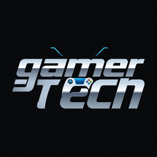 A modern logo design for a gaming and tech YouTube channel named 'gamerTech'