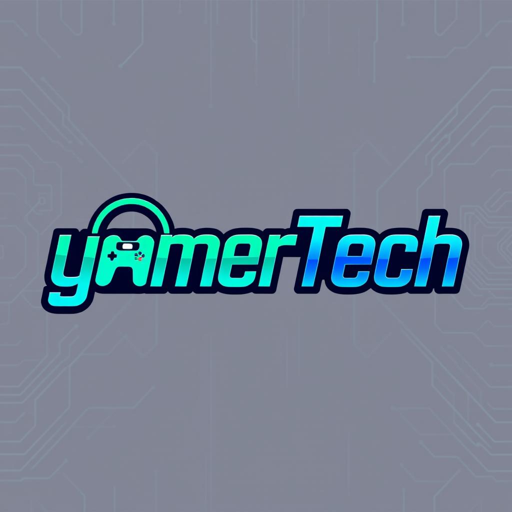 A modern logo design for a YouTube channel named 'gamerTech'