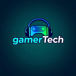 A modern logo design for a YouTube channel named 'gamerTech'