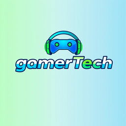 A modern logo design for a YouTube channel named 'gamerTech'