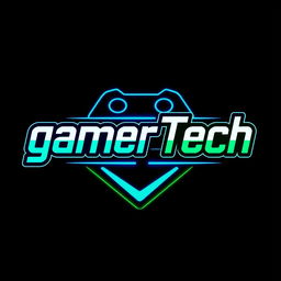 A modern logo design for a YouTube channel named 'gamerTech'