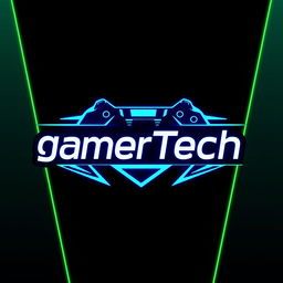 A modern logo design for a YouTube channel named 'gamerTech'