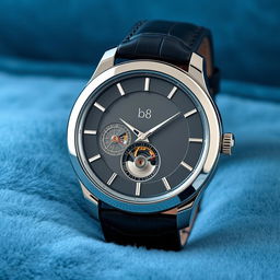 A luxurious watch design showcasing a sleek and sophisticated timepiece for the brand name 'b8'