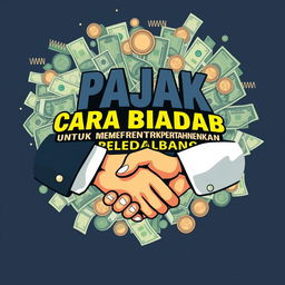A visually striking design featuring the phrase "PAJAK ADALAH CARA BIADAB UNTUK MEMPERTAHANKAN PERADABAN" prominently displayed in bold, dynamic typography