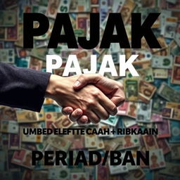 A visually striking image featuring the phrase "PAJAK ADALAH CARA BIADAB UNTUK MEMPERTAHANKAN PERADABAN" creatively integrated into the image