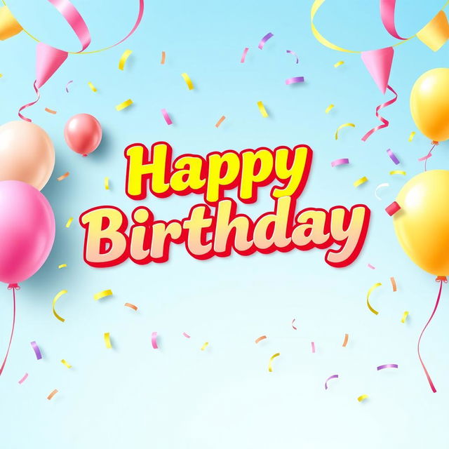 A festive and colorful birthday banner design with the text 'تولدت را تبریک میگویم' prominently displayed in an elegant and playful font